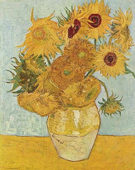 Vincent Van Gogh Vase with Twelve Sunflowers, August oil painting image